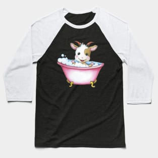 Cute Baby Goat In Bathtub Baseball T-Shirt